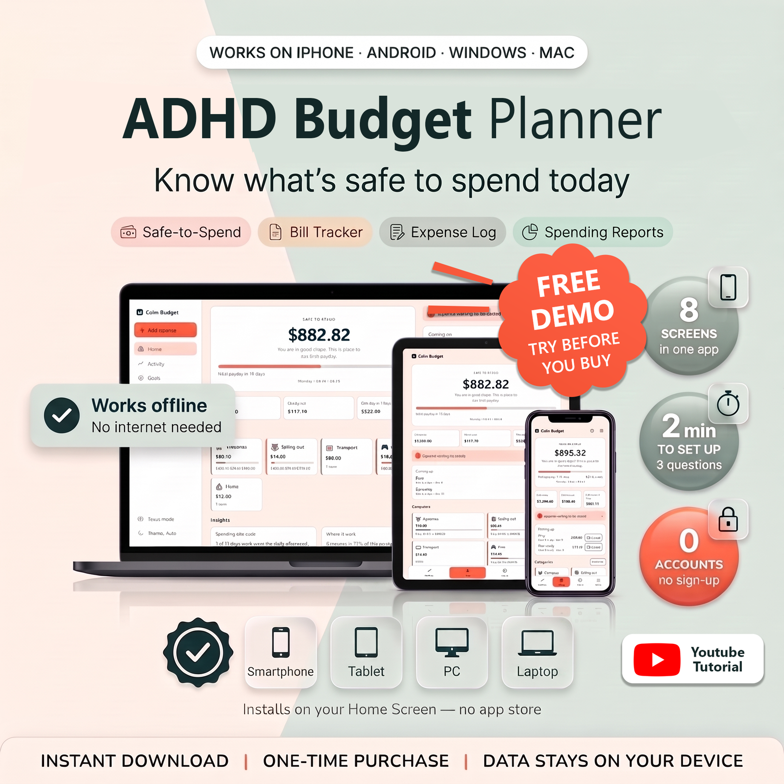 ADHD Budget Planner — Know What's Safe to Spend Today